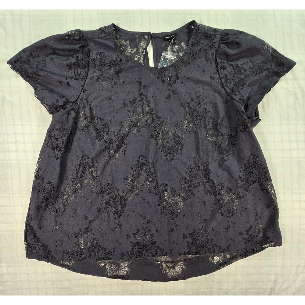 Torrid Abbey Lace Short Sleeve Blouse Periscope Sheer Whimsigoth Witchy 3X NWT